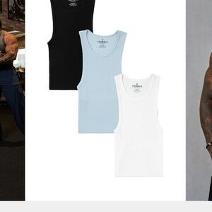 YoungLA Men's Tank Top Trio - Black, Light Blue, and White